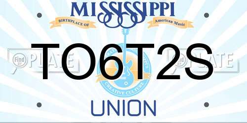 TO6T2S Mississippi License Plate