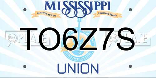 TO6Z7S Mississippi License Plate