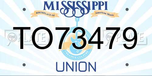 TO73479 Mississippi License Plate
