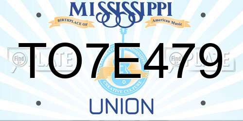 TO7E479 Mississippi License Plate