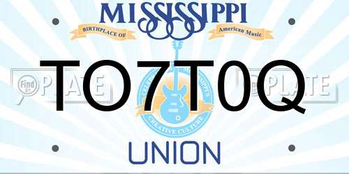 TO7T0Q Mississippi License Plate