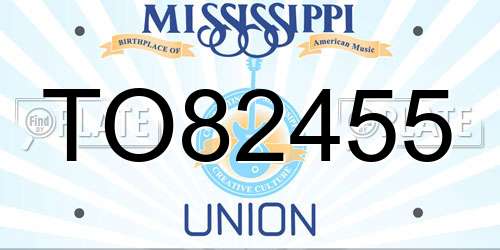 TO82455 Mississippi License Plate