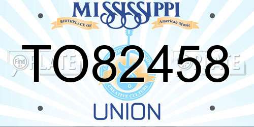 TO82458 Mississippi License Plate