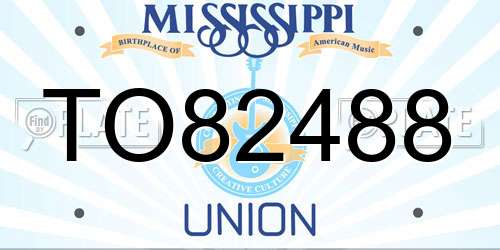 TO82488 Mississippi License Plate