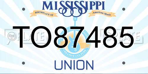 TO87485 Mississippi License Plate