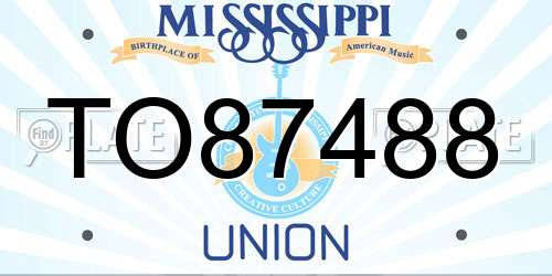 TO87488 Mississippi License Plate