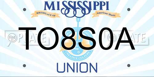 TO8S0A Mississippi License Plate