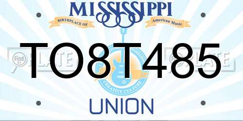 TO8T485 Mississippi License Plate