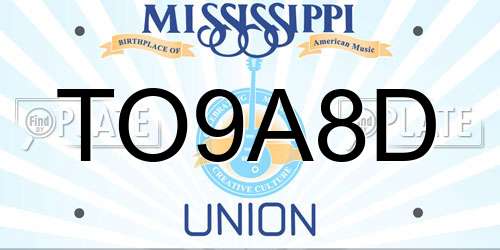 TO9A8D Mississippi License Plate