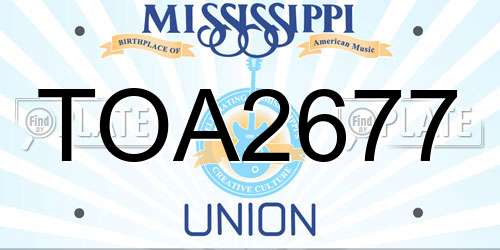 TOA2677 Mississippi License Plate