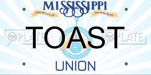 TOAST Mississippi License Plate