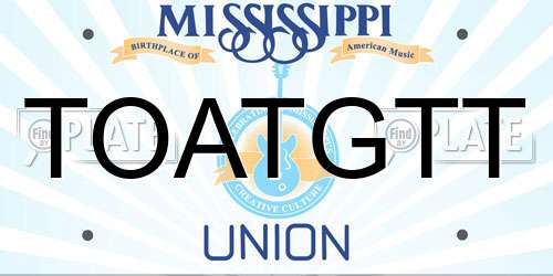 TOATGTT Mississippi License Plate