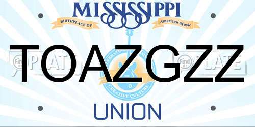TOAZGZZ Mississippi License Plate