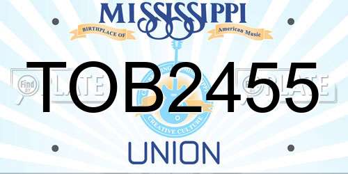 TOB2455 Mississippi License Plate