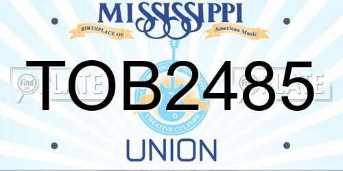 TOB2485 Mississippi License Plate