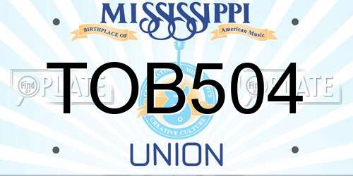 TOB504 Mississippi License Plate