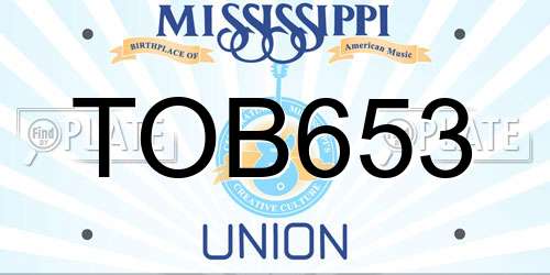 TOB653 Mississippi License Plate