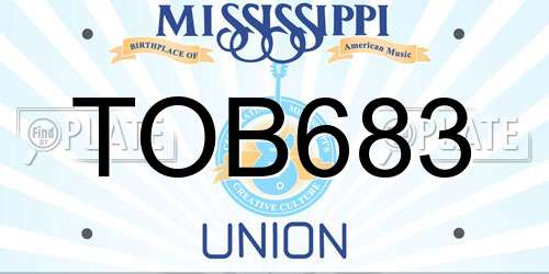 TOB683 Mississippi License Plate