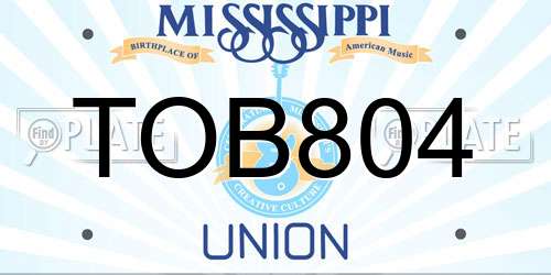TOB804 Mississippi License Plate