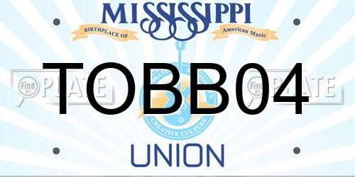 TOBB04 Mississippi License Plate