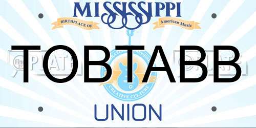 TOBTABB Mississippi License Plate