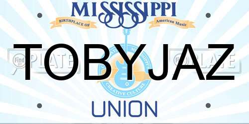 TOBYJAZ Mississippi License Plate