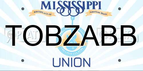 TOBZABB Mississippi License Plate