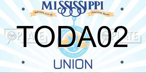 TODA02 Mississippi License Plate