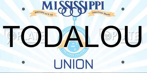 TODALOU Mississippi License Plate
