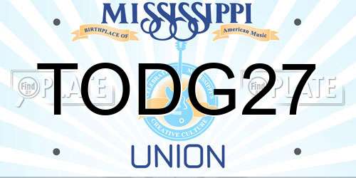 TODG27 Mississippi License Plate