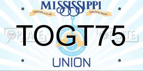 TOGT75 Mississippi License Plate