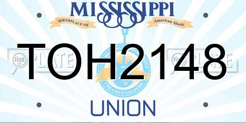 TOH2148 Mississippi License Plate