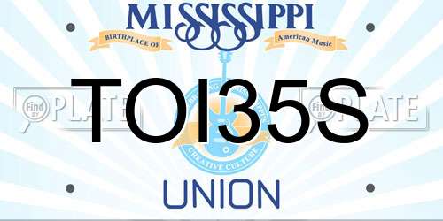 TOI35S Mississippi License Plate