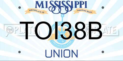 TOI38B Mississippi License Plate