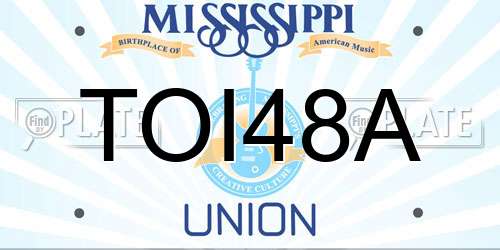 TOI48A Mississippi License Plate