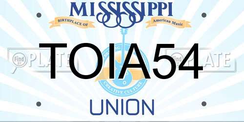 TOIA54 Mississippi License Plate