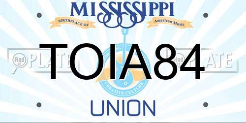 TOIA84 Mississippi License Plate