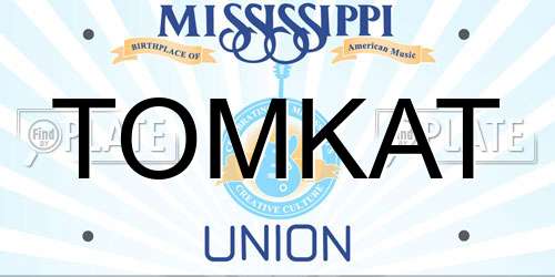 TOMKAT Mississippi License Plate