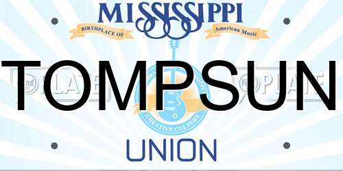 TOMPSUN Mississippi License Plate