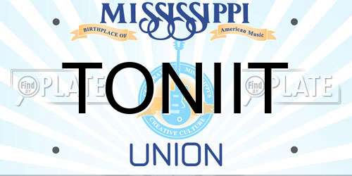TONIIT Mississippi License Plate