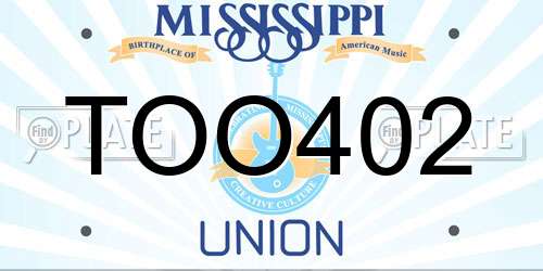 TOO402 Mississippi License Plate