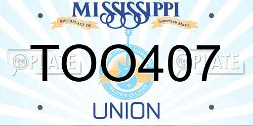 TOO407 Mississippi License Plate