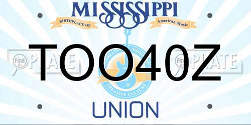 TOO40Z Mississippi License Plate