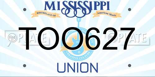 TOO627 Mississippi License Plate