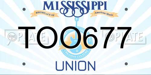 TOO677 Mississippi License Plate