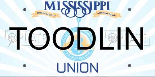 TOODLIN Mississippi License Plate