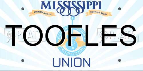 TOOFLES Mississippi License Plate