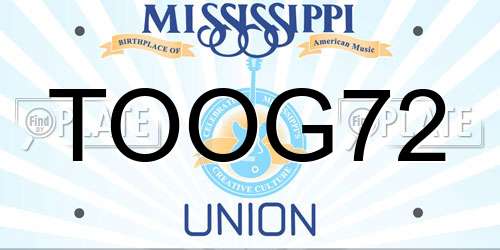 TOOG72 Mississippi License Plate