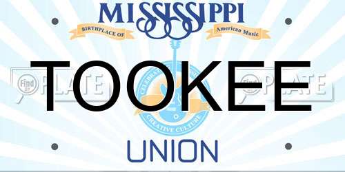 TOOKEE Mississippi License Plate