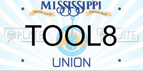 TOOL8 Mississippi License Plate